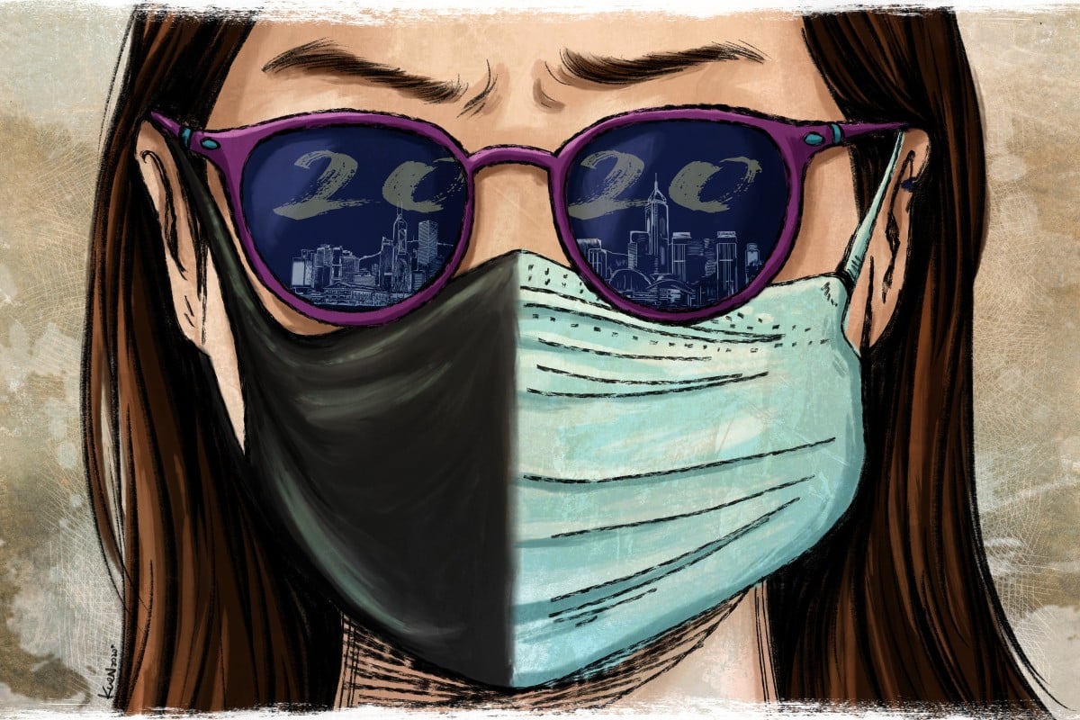 Hard-core activists back off but coronavirus helping to maintain momentum of city’s anti-government movement. Illustration: Lau Ka-kuen