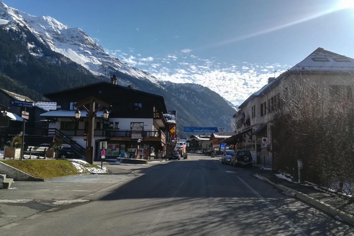 The main street of Contamines-Montjoie, in the French Alps, where five British nationals including a child have tested positive for the new coronavirus. Photo: AFP