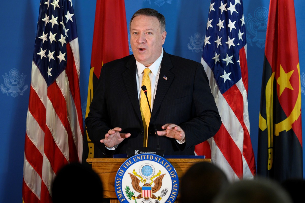 US Secretary of State Mike Pompeo in Luanda, Angola. Photo: Reuters