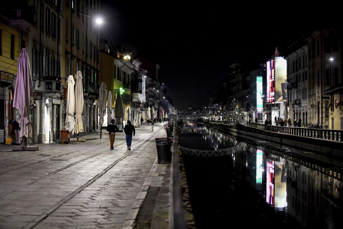 Distrik Navigli di Milan.
