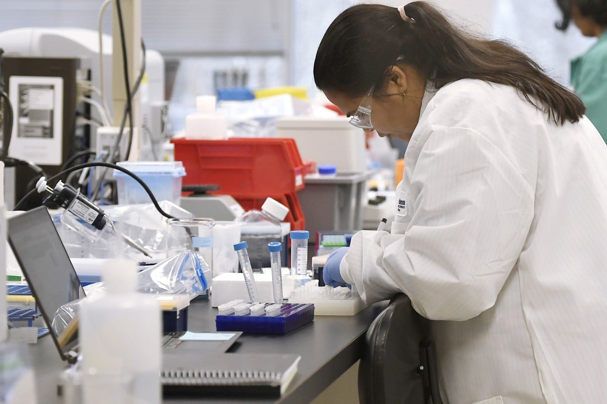 A researcher at Protein Sciences works in a lab in Meriden, Conn. Photo: AP Photo