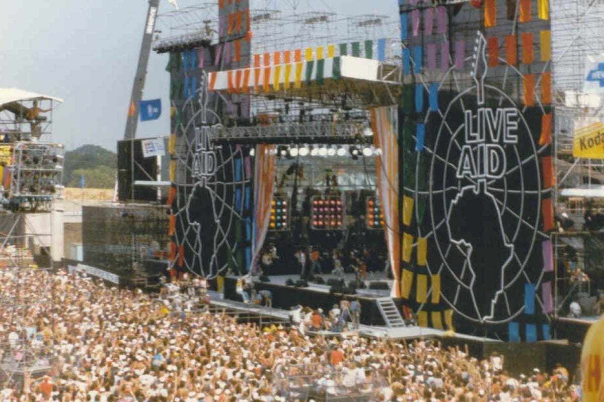 Live Aid was two mega concerts, held at JFK Stadium in Philadelphia (pictured) and Wembley Stadium in London on July 13, 1985.