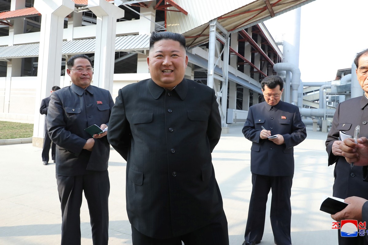 North Korean leader Kim Jong-un attends the completion of a fertiliser plant in a region north of the capital, Pyongyang, on May 1. Photo: Reuters