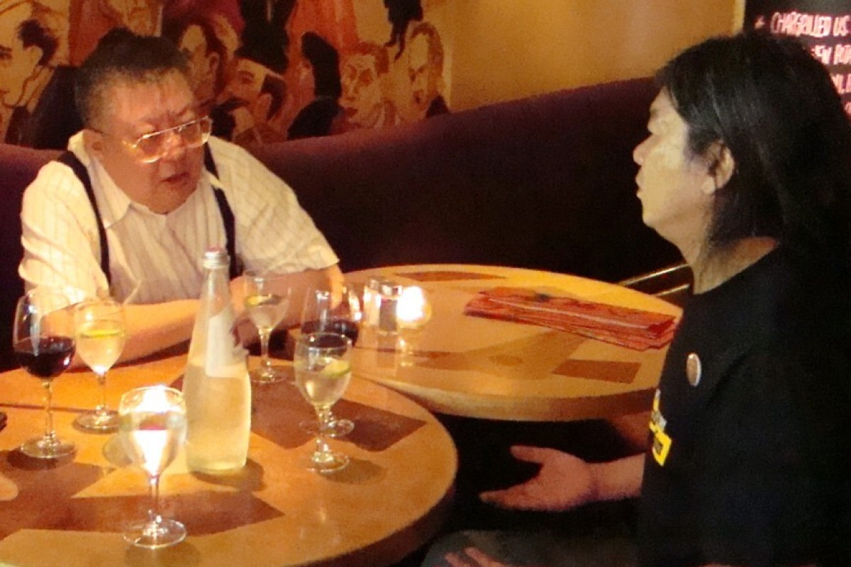 Leung Kwok-hung (right) said his meeting with Lee Henley Hu Xiang occurred in 2014 when he was a legislator. Photo: Weibo
