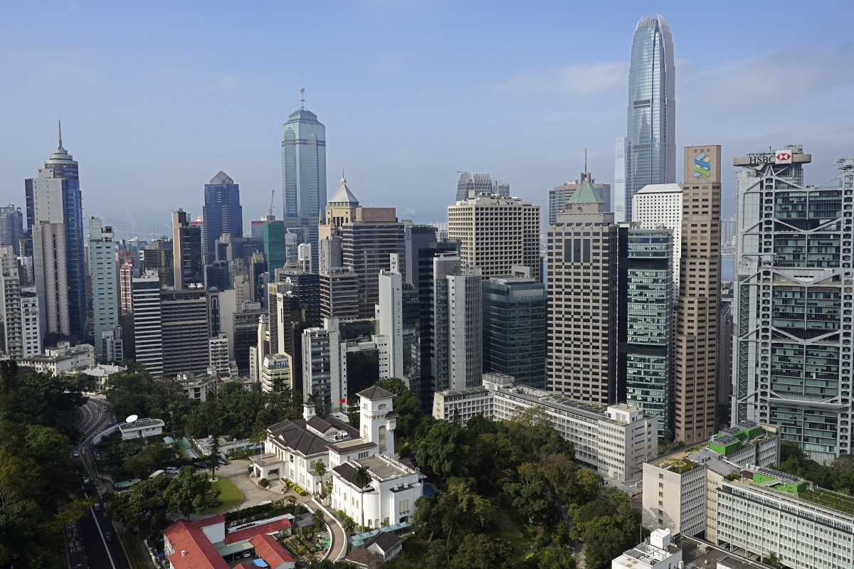 Office buildings surrounding the Government House in Central district, Hong Kong. Photo: Robert Ng