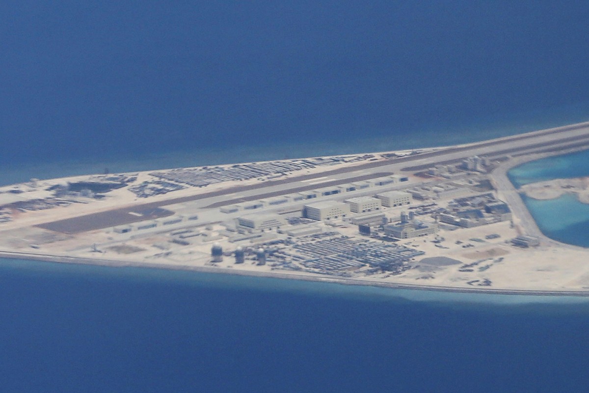 Subi Reef in the South China Sea is one of several islets that Beijing has transformed in recent years. Photo: AP