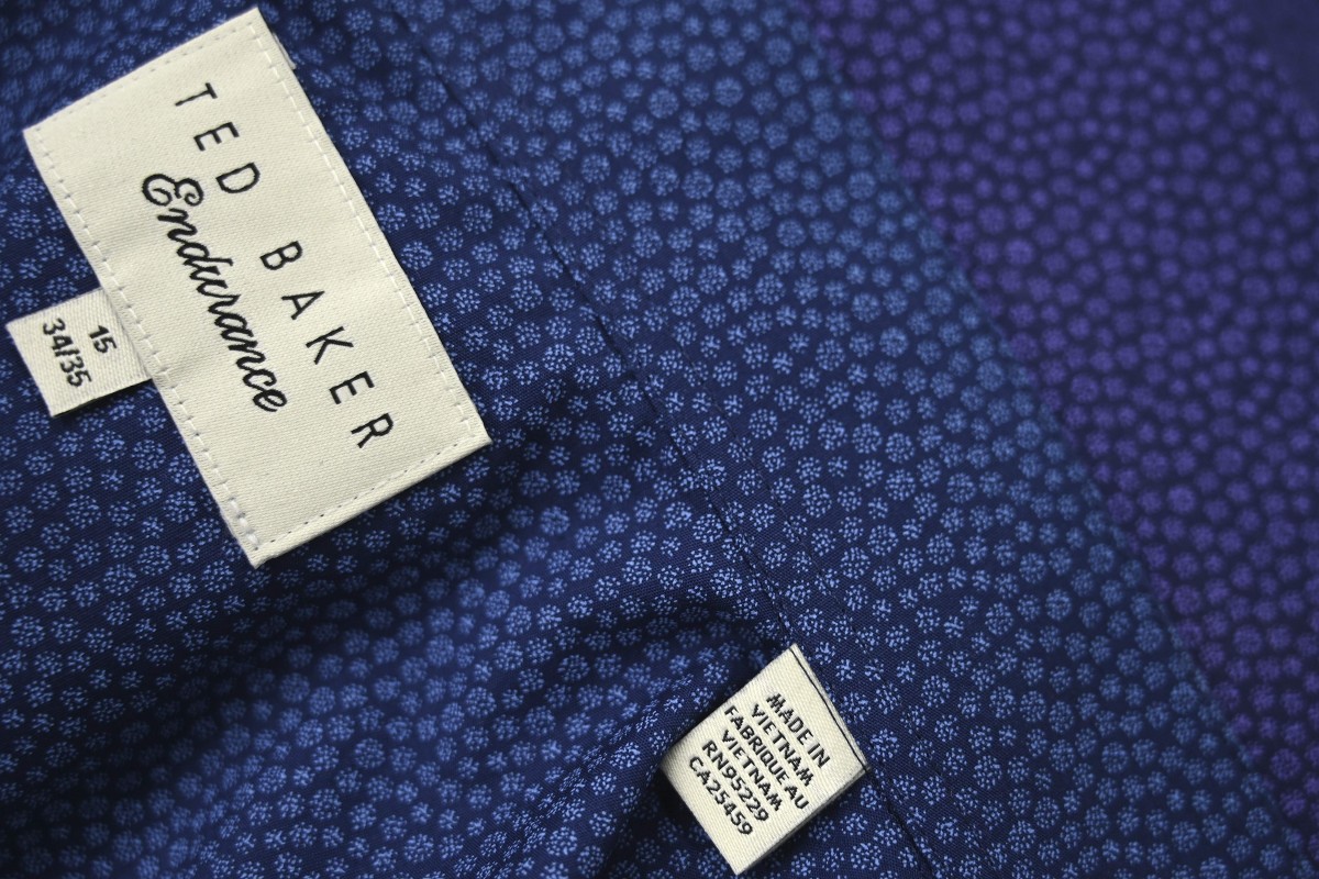 A Ted Baker brand shirt at a factory in Hanoi. Photo: AFP