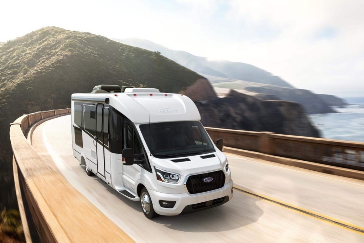 A luxury RV built on a Ford Transit 
