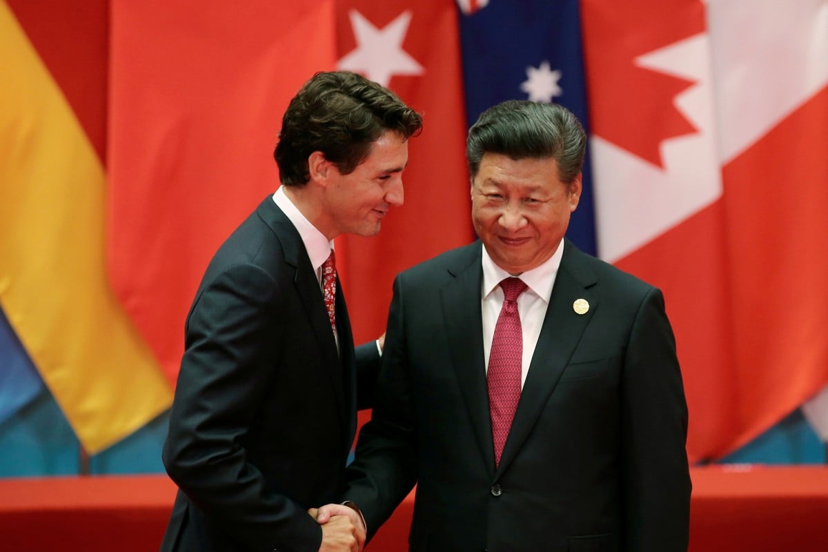 Chinese President Xi Jinping shakes hands with Canadian Prime Minister Justin Trudeau during the G20 Summit in 2016. His government has stalled a decision on whether to ban Huawei from Canada’s 5G networks. Photo: Reuters