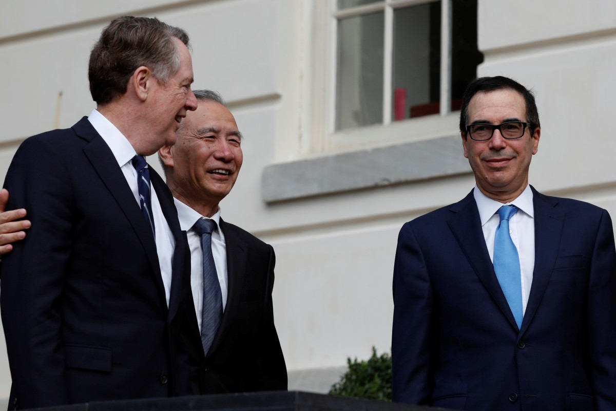 US Trade Representative Robert Lighthizer (left), Chinese Vice Premier Liu He and US Treasury Secretary Steve Mnuchin in Washington last year. Photo: Reuters