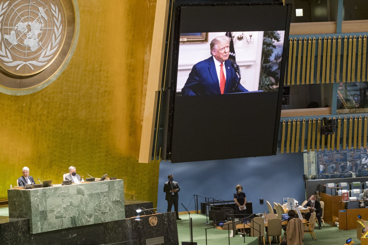 US President Donald Trump’s prerecorded address to the 75th General Assembly of the United Nations has attracted a strong response from China. Photo: Handout