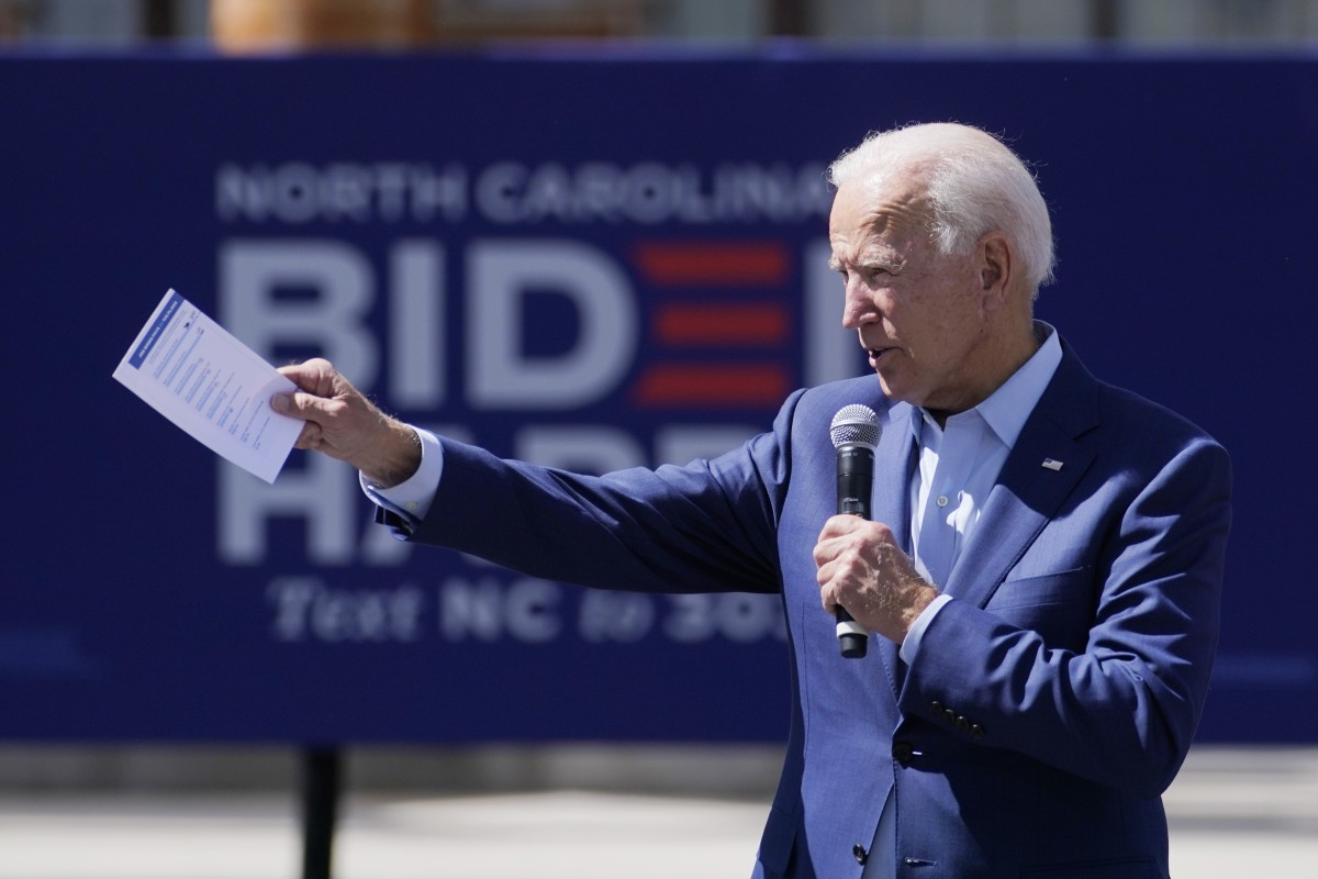 Democratic presidential candidate Joe Biden speaks during an event in Charlotte, North Carolina, on September 23. Photo: AP