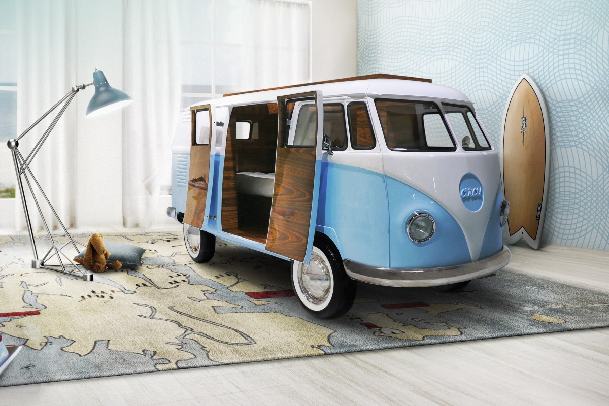 disney inspired children s bed by luxury brand circu magical furniture looks like a vw hippie van and at us 40 000 costs as much what would you pay for a kid s novelty bed