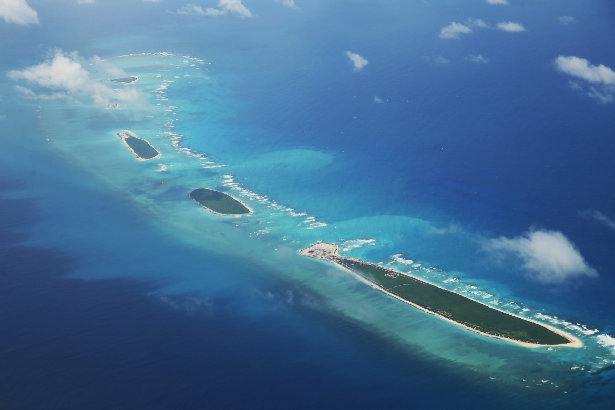 An aerial view of Qilianyu islands in the Paracel Islands chain, which China considers part of Hainan province but Vietnam also claims. Photo: AFP