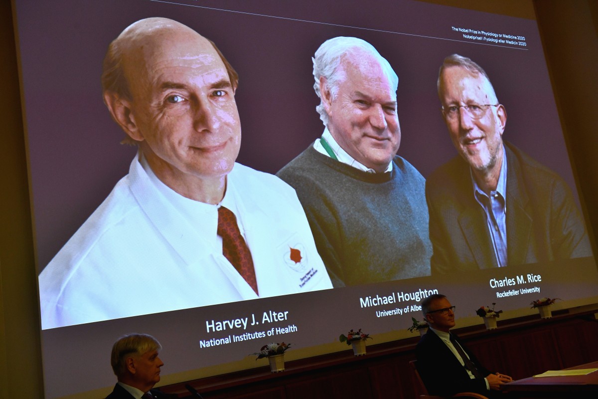 Harvey J. Alter, Michael Houghton and Charles M. Rice were awarded the 2020 Nobel Prize in medicine for the discovery of the hepatitis C virus. Photo: Reuters