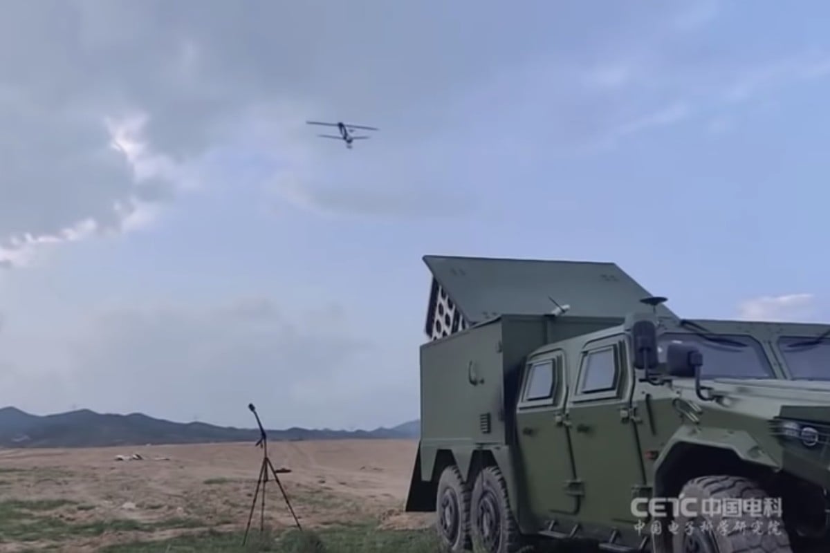 Video footage shows the kamikaze drones being test-launched last month.