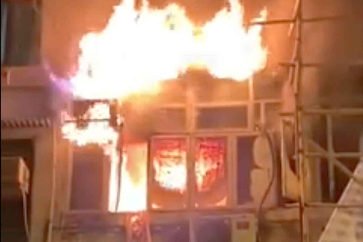The flat was engulfed in flames. Photo: Handout