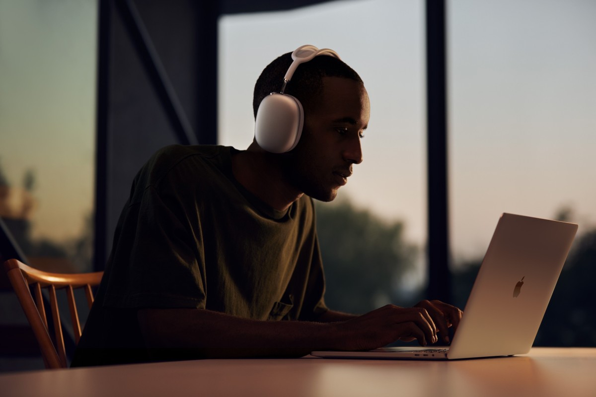 Apple’s first over-ear headphones, the AirPods Max, feature active noise cancellation and spatial audio. Photo: Apple