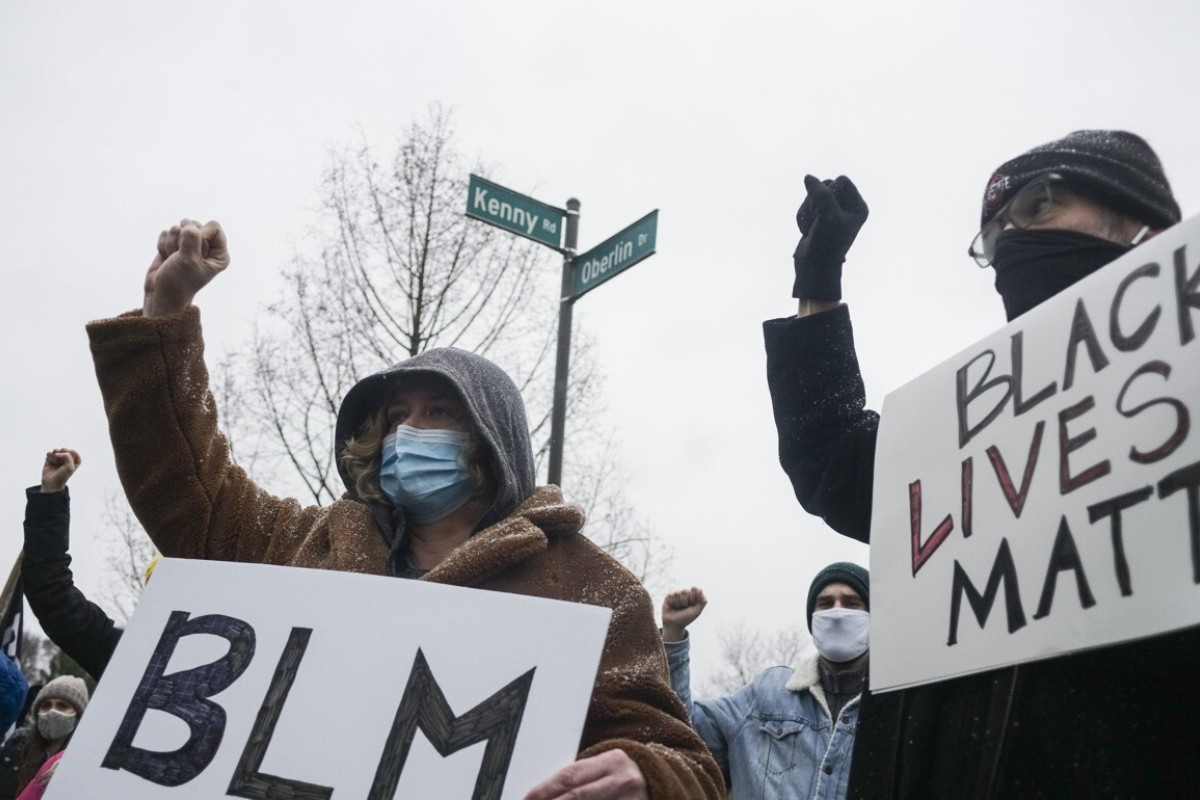 probe after lapd officers share george floyd valentine s day card online south china morning post