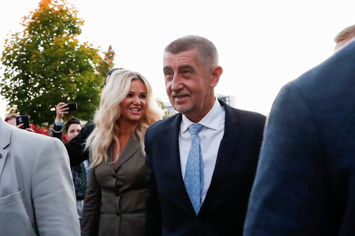 Czech Prime Minister Andrej Babis and his wife Monika Babisova in Prague, Czech Republic on Saturday. Photo: Reuters