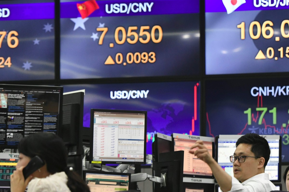In China’s case, a lower yuan exchange rate figure actually indicates a stronger Chinese currency as it means it takes fewer yuan to purchase one US dollar. Photo: AFP