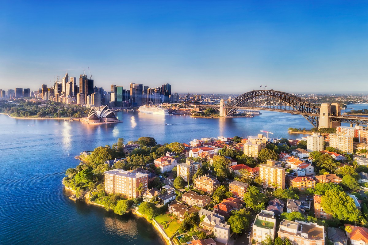 An aerial view of Sydney, with the harbour bridge connecting the central business district to the wealthy suburbs in North Shore. Photo: Shutterstock
