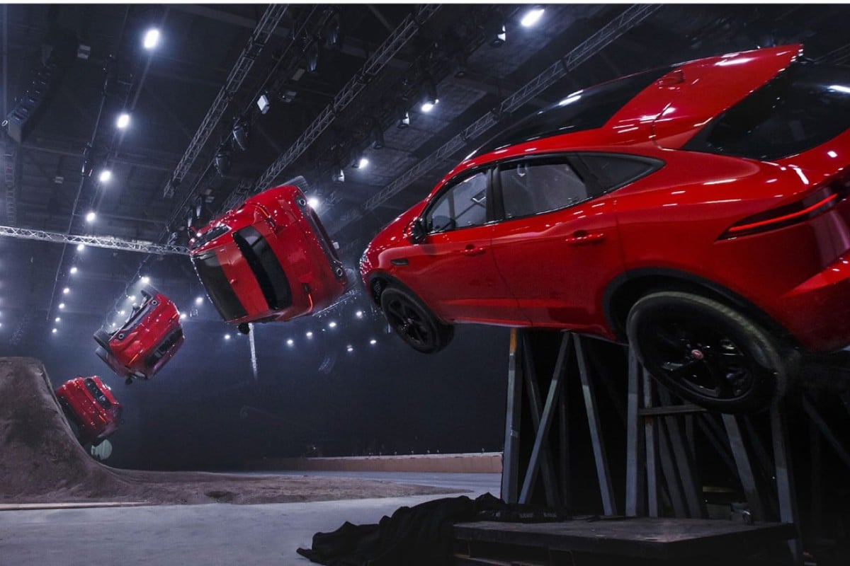 Jaguar E-PACE new SUV performs James Bond barrel roll stunt 