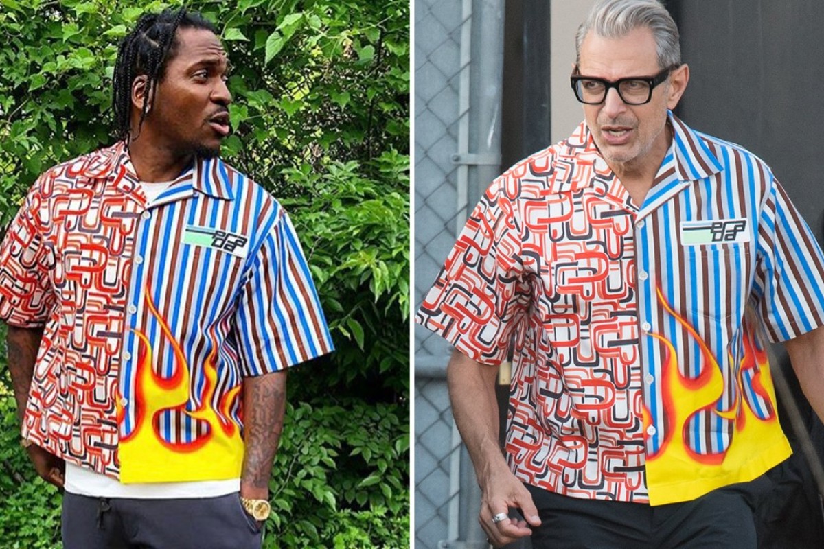 Prada s ugly flame shirt who wore it better Jeff Goldblum or