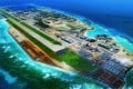 China’s man-made island on Fiery Cross Reef has been described as its “most advanced” artificial base in the South China Sea. Photo: People’s Daily