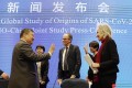 Peter Ben Embarek (at centre) of the World Health Organization team after a WHO-China joint study press conference in Wuhan, China on Tuesday. Photo: AP