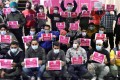Foodpanda workers on strike in Kowloon Bay. Photo: May Tse