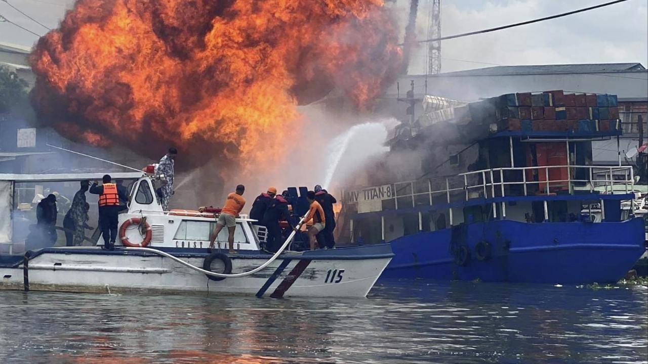 Cargo ship explosion in Philippines injures at least six, causes fire in Manila slum