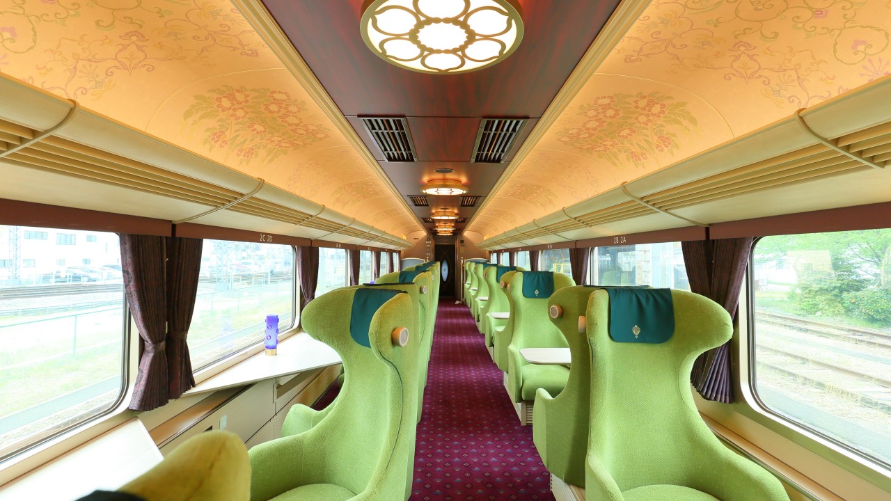 Kyoto-Nara-Osaka luxury train in Japan takes passengers on a sightseeing trip through the country’s historic heartland