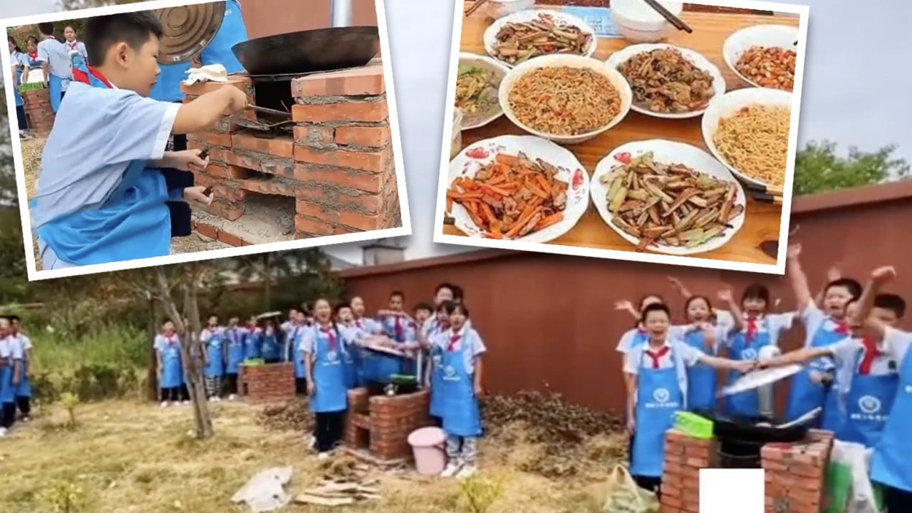 ‘Don’t underestimate a child’s ability’: school in China praised for outdoor kitchen teaching kids cooking and life skills