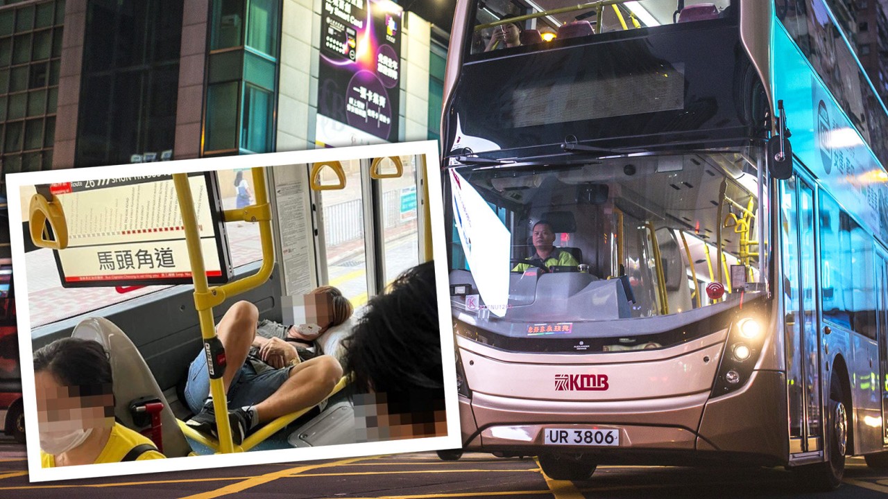 ‘Hongkongers are really tired’: online sympathy for sleepy Good Samaritan who snoozes on luggage rack of double-decker city bus