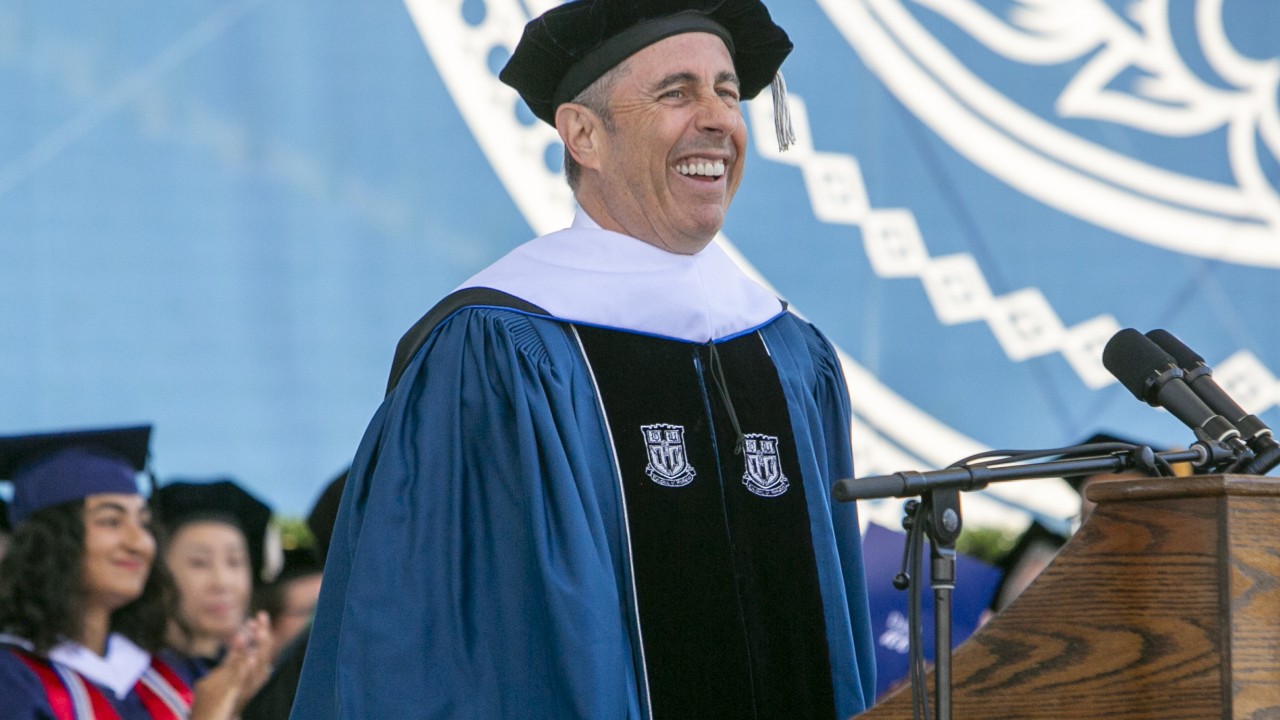 Protesting students walk out on Jerry Seinfeld’s Duke University graduation speech