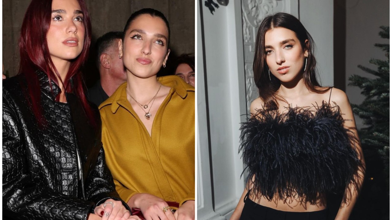 Who is Dua Lipa’s lookalike model sister, Rina? The 23-year-old joined her famous sibling at the Gucci Cruise show in London, has worked with Versace and Miu Miu, and is set to make her acting debut