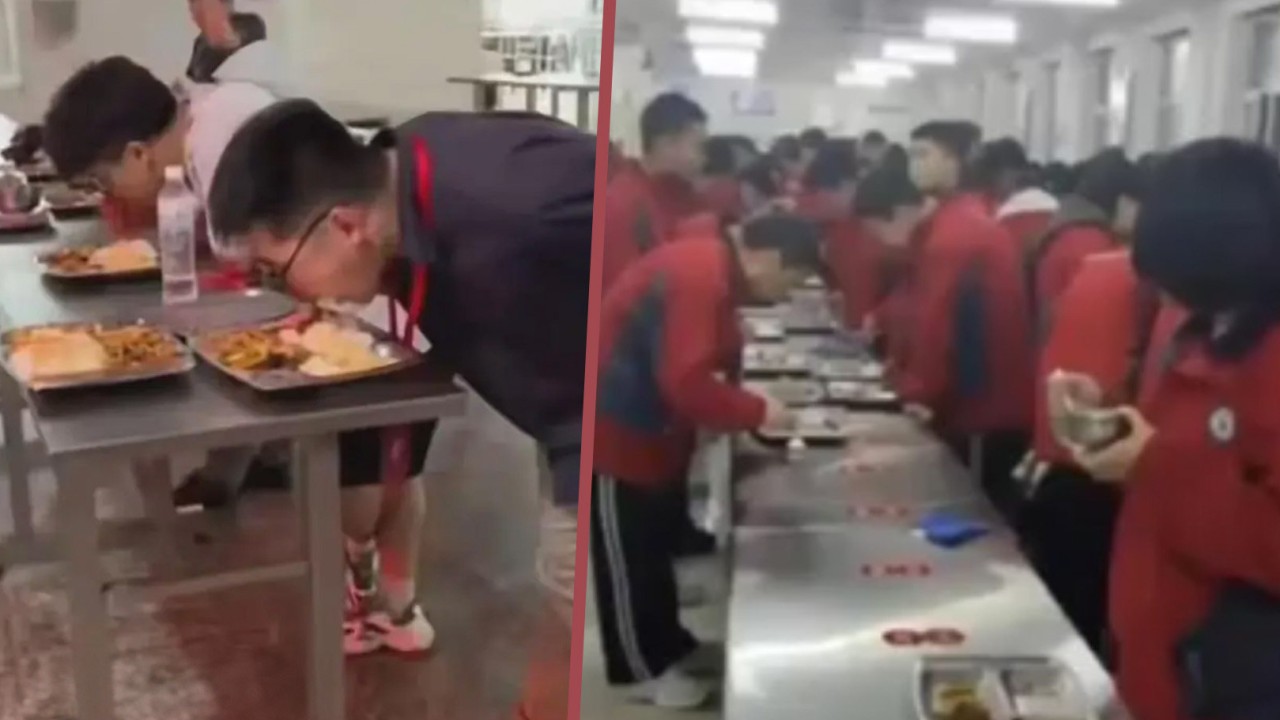 School in China makes students stand to eat in canteen, separating boys from girls