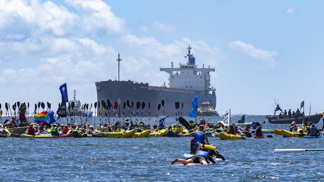 Australia climate protest forces ship to abort arrival at coal port