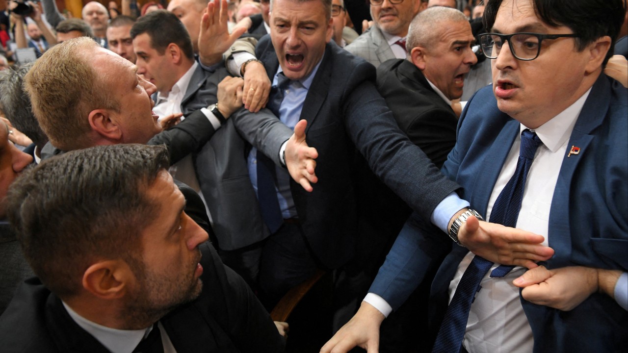 Brawl erupts in Serbian parliament over railway station roof collapse