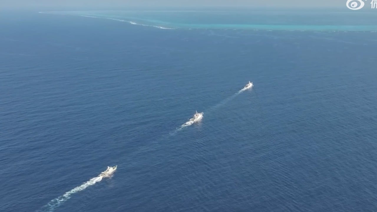 After PLA, Chinese coastguard patrols contested Scarborough Shoal in South China Sea