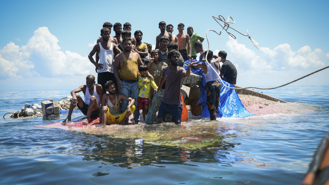 Sri Lanka rescues 102 people, thought to be Rohingya refugees, adrift on fishing boat