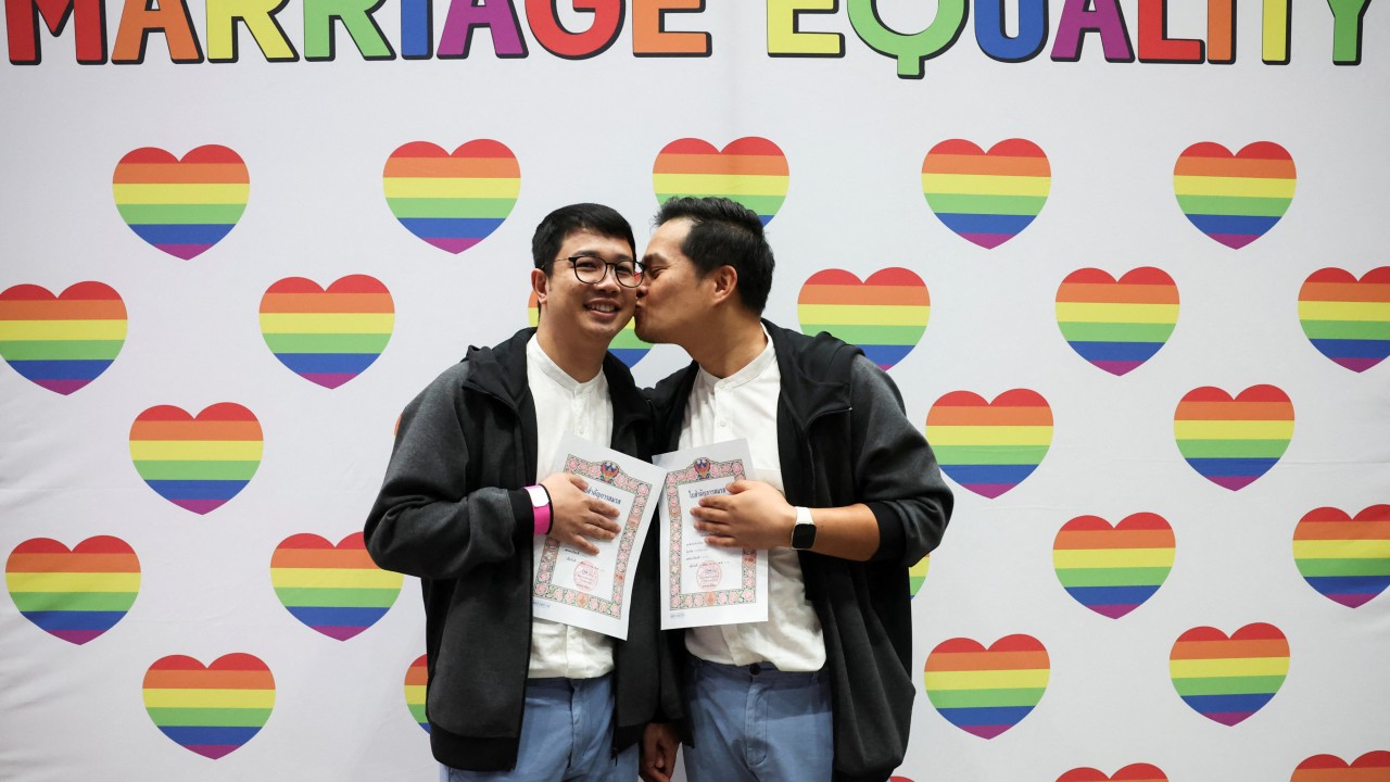 Joy as LGBTQ couples in Thailand say ‘I do’ after marriage equality law finally takes effect