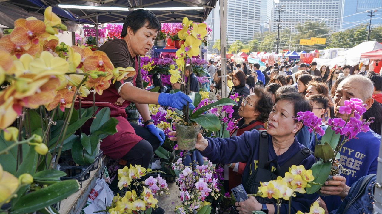 Vendors at Hong Kong’s largest Lunar New Year flower market report sluggish sales