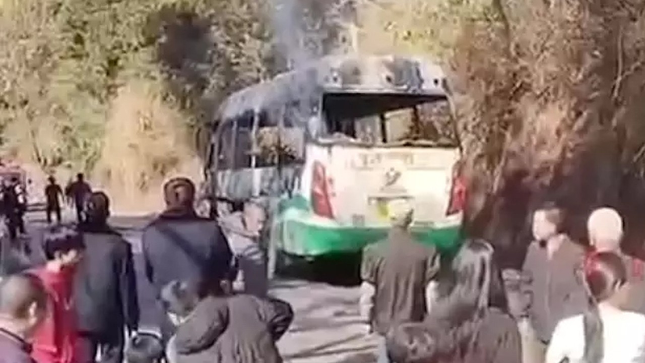 6 dead in highway bus fire in southern China