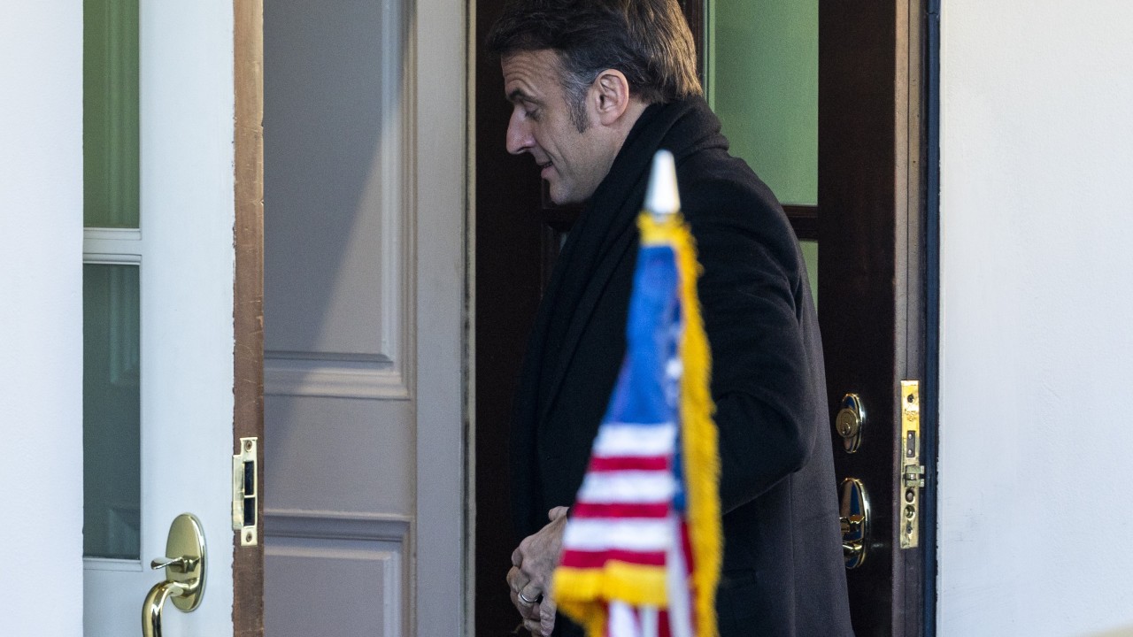 France’s Macron arrives in US for Ukraine talks with Trump