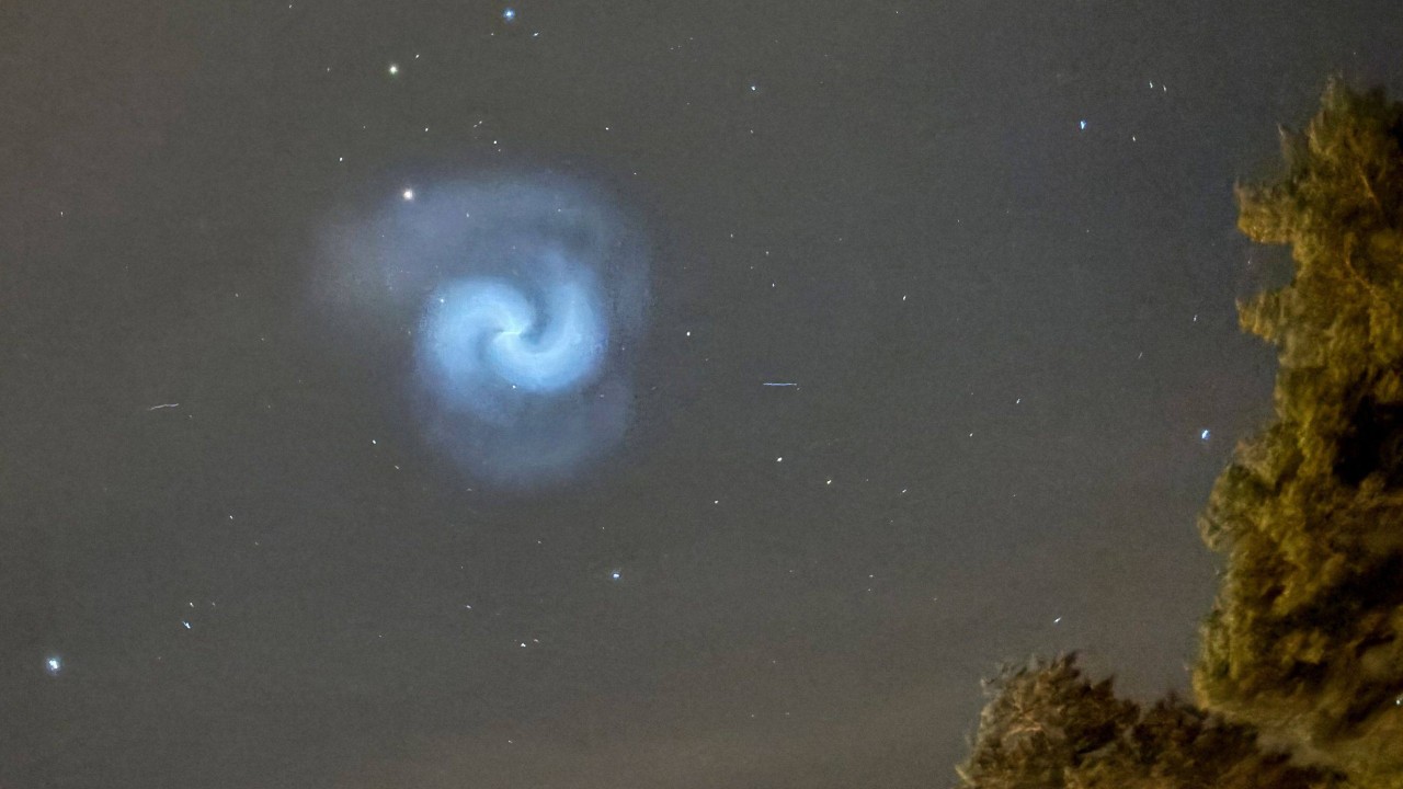SpaceX rocket fuel makes stunning swirl in European sky