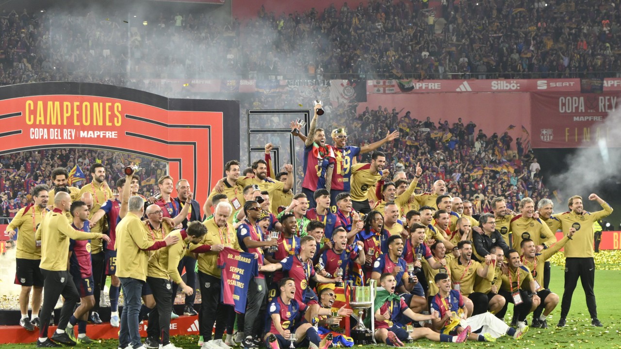 Bellingham among three Real Madrid players sent off as Barcelona win fiery cup final