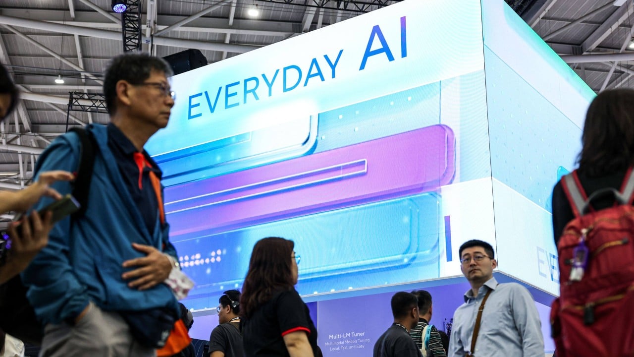 Trade war elephant in the showroom at Computex Taipei, Asia’s biggest tech expo