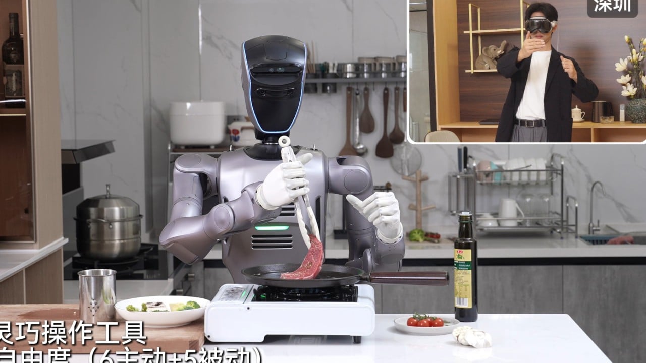 Chinese robot maker Dobot’s humanoid cooks steak from 1,800km away using VR